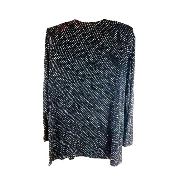 R&M Richards Vintage 1980 Petite Black Sequined Embellished Cardigan Jacket 12P - Picture 5 of 9